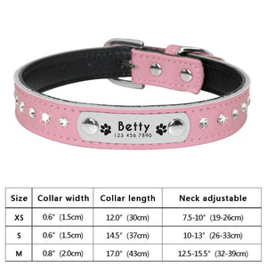 Planet Gates Personalized Dog Cat Collar Adjustable Cat Crystal Collars Anti-lost Leather Puppy Cats Necklace Bowtie Rhinestone Accessories