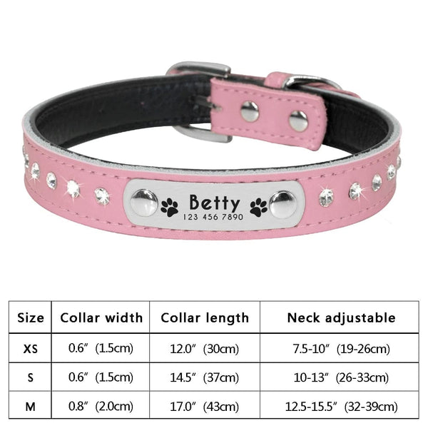 Planet Gates Personalized Dog Cat Collar Adjustable Cat Crystal Collars Anti-lost Leather Puppy Cats Necklace Bowtie Rhinestone Accessories