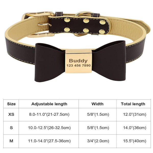 Planet Gates Personalized Dog Cat Collar Adjustable Cat Crystal Collars Anti-lost Leather Puppy Cats Necklace Bowtie Rhinestone Accessories