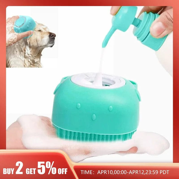Planet Gates Pet Bathing Brush Soft Silicone Massager Shower Gel Bathing Brush Clean Tools Comb Dog Cat Cleaning Grooming Supplies