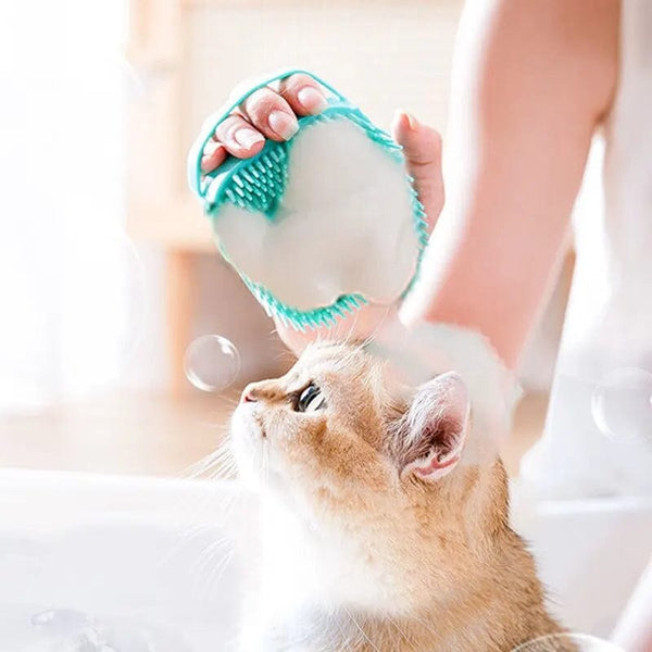 Planet Gates Pet Bathing Brush Soft Silicone Massager Shower Gel Bathing Brush Clean Tools Comb Dog Cat Cleaning Grooming Supplies