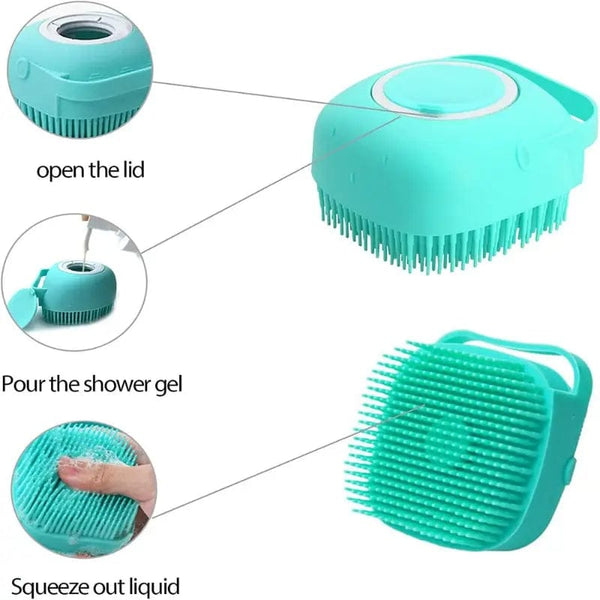 Planet Gates Pet Bathing Brush Soft Silicone Massager Shower Gel Bathing Brush Clean Tools Comb Dog Cat Cleaning Grooming Supplies