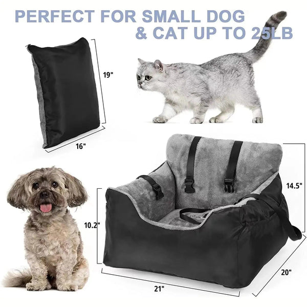 Planet Gates Pet Car Seat for Large Medium Dogs Washable Dog Booster Pet Car Seat Detachable Dog Bed for Car Back Seat Pet Travel Carrier Bed