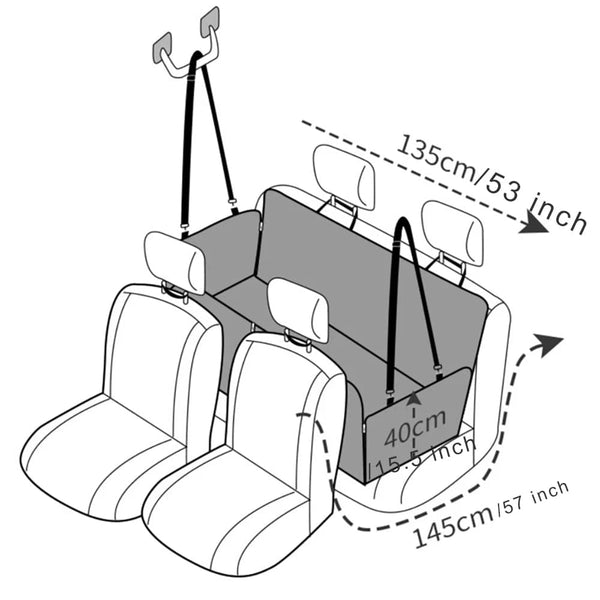 Planet Gates Pet Car Waterproof Travel Accessories Hammock Car Rear Back Seat Protector Mat Stylish and Durable Dog Carriers & Bags