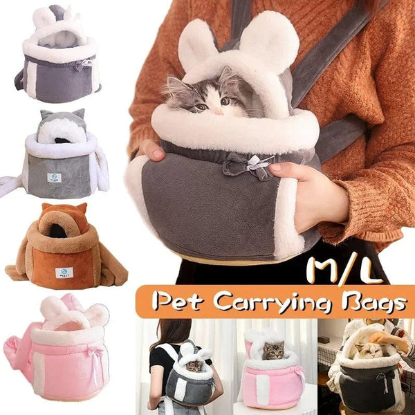 Planet Gates Pet Carrier Bag Cat Dogs Plush Backpack Outdoor Travel Walking Winter Warm Nest Kitten Puppy Hanging Chest Portable Carriers