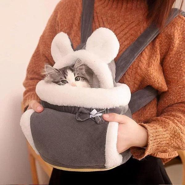 Planet Gates Pet Carrier Bag Cat Dogs Plush Backpack Outdoor Travel Walking Winter Warm Nest Kitten Puppy Hanging Chest Portable Carriers