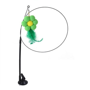 Planet Gates Pet Cat Toy Cat Wand Fluffy Feather with Bell Sucker Cat Stick Toy Interactive Toys for Cats Kitten Hunting Exercise Pet Product