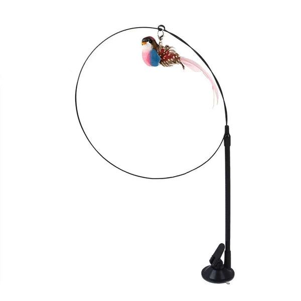 Planet Gates Pet Cat Toy Cat Wand Fluffy Feather with Bell Sucker Cat Stick Toy Interactive Toys for Cats Kitten Hunting Exercise Pet Product