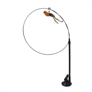 Planet Gates Pet Cat Toy Cat Wand Fluffy Feather with Bell Sucker Cat Stick Toy Interactive Toys for Cats Kitten Hunting Exercise Pet Product