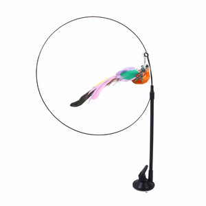Planet Gates Pet Cat Toy Cat Wand Fluffy Feather with Bell Sucker Cat Stick Toy Interactive Toys for Cats Kitten Hunting Exercise Pet Product