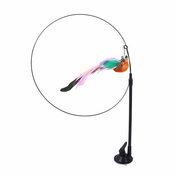 Planet Gates Pet Cat Toy Cat Wand Fluffy Feather with Bell Sucker Cat Stick Toy Interactive Toys for Cats Kitten Hunting Exercise Pet Product