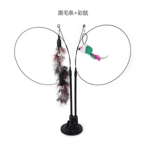 Planet Gates Pet Cat Toy Cat Wand Fluffy Feather with Bell Sucker Cat Stick Toy Interactive Toys for Cats Kitten Hunting Exercise Pet Product