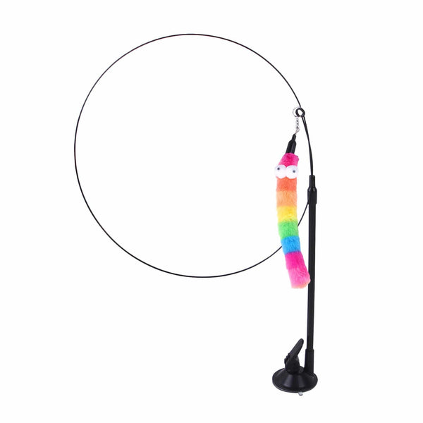 Planet Gates Pet Cat Toy Cat Wand Fluffy Feather with Bell Sucker Cat Stick Toy Interactive Toys for Cats Kitten Hunting Exercise Pet Product