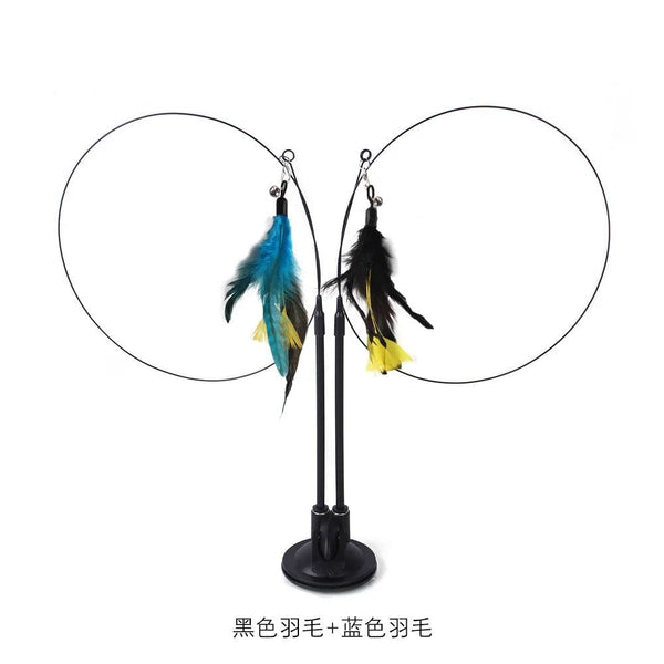 Planet Gates Pet Cat Toy Cat Wand Fluffy Feather with Bell Sucker Cat Stick Toy Interactive Toys for Cats Kitten Hunting Exercise Pet Product