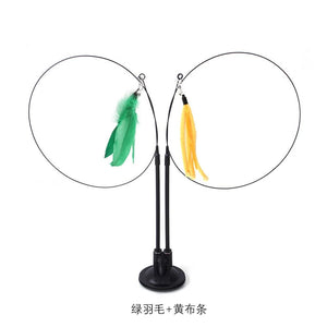 Planet Gates Pet Cat Toy Cat Wand Fluffy Feather with Bell Sucker Cat Stick Toy Interactive Toys for Cats Kitten Hunting Exercise Pet Product