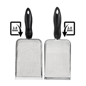 Planet Gates Pet Cleaning Tools Stainless Steel Feces Shovel Net Cat Litter Shovel Reptiles Lizard Sand Shovel Mesh Screen Fecal Spoon