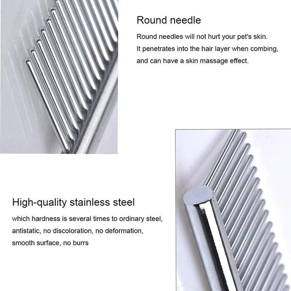 Planet Gates Pet Dematting Comb Stainless Steel Pet Grooming Comb for Dogs and Cats Gently Removes Loose Undercoat Flea Comb Pretty&Better