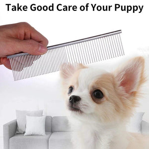 Planet Gates Pet Dematting Comb Stainless Steel Pet Grooming Comb for Dogs and Cats Gently Removes Loose Undercoat Flea Comb Pretty&Better
