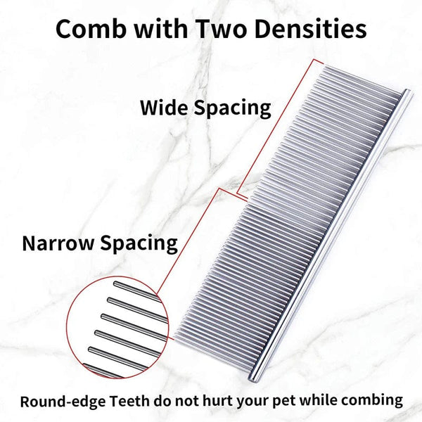 Planet Gates Pet Dematting Comb Stainless Steel Pet Grooming Comb for Dogs and Cats Gently Removes Loose Undercoat Flea Comb Pretty&Better