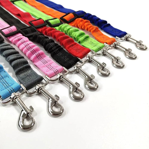 Planet Gates Pet Dog Car Seat Belt Retractable Buffer Elastic Reflective Safety Traction Rope Dog Leash Harness Dogs Dog Accessories Supplies