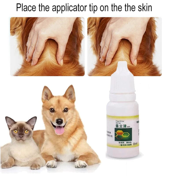 Planet Gates Pet Dog Flea Killer Vitro Drops Long-Lasting Control Repel Anti Fleas Cat Ticks Lice Insect Remover For Cats Dogs Repeller 8ML
