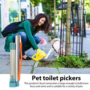 Planet Gates Pet Dog Long Handle Pet Pooper Scooper Foldable Dog Pee Catcher Urine Stick multifunctional Dog Poop Catcher Waste Cleaning Tool