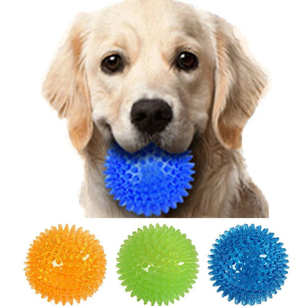 Planet Gates Pet Dog Toys Cat Puppy Sounding Toy Polka Squeaky Tooth Cleaning Ball TPR Training Pet Teeth Chewing Toy Thorn Balls Accessories