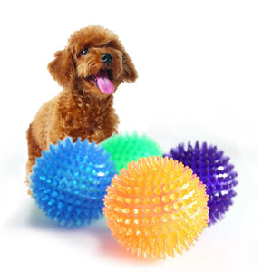 Planet Gates Pet Dog Toys Cat Puppy Sounding Toy Polka Squeaky Tooth Cleaning Ball TPR Training Pet Teeth Chewing Toy Thorn Balls Accessories