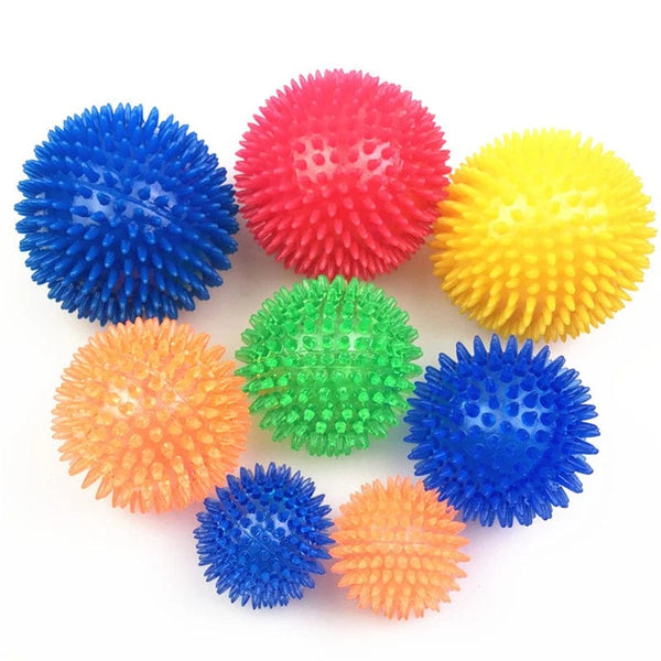 Planet Gates Pet Dog Toys Cat Puppy Sounding Toy Polka Squeaky Tooth Cleaning Ball TPR Training Pet Teeth Chewing Toy Thorn Balls Accessories