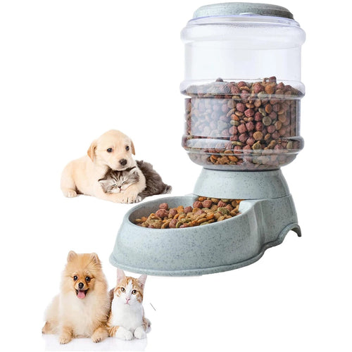 Planet Gates Pet Feeder-Gray Automatic Water Dispenser Large Capacity Pet Feeder Small Dog Food Bowl  Cat Feeder Drinking Bowl Pet Feeding Drinker Water Bowl