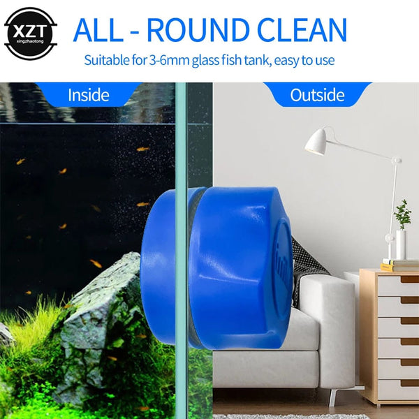 Planet Gates Pet Fish Tank Brush Aquarium Accessories Cleaning Tools Magnetic Aquarium Tank Clean Glass Window Algae Scraper Cleaner Scrubber