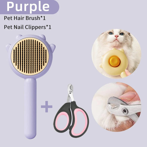 Planet Gates Pet Grooming Needle Brush Magic Massage Comb Hair Remover Pets General Supplies with Pet Nail Clippers For Cat Dog Cleaning Care