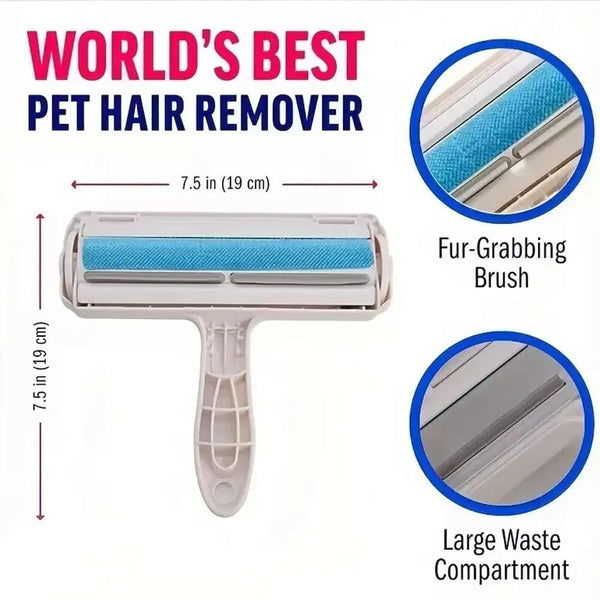 Planet Gates Pet Hair Roller Remover Lint Brush 2-Way Dog Cat Comb Tool Convenient Cleaning Dog Cat Fur Brush Base Home Sofa Clothe Cleaning