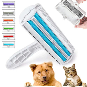 Planet Gates Pet Hair Roller Remover Lint Brush 2-Way Dog Cat Comb Tool Convenient Cleaning Dog Cat Fur Brush Base Home Sofa Clothe Cleaning