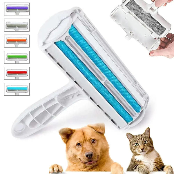 Planet Gates Pet Hair Roller Remover Lint Brush 2-Way Dog Cat Comb Tool Convenient Cleaning Dog Cat Fur Brush Base Home Sofa Clothe Cleaning
