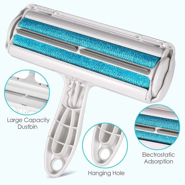 Planet Gates Pet Hair Roller Remover Lint Brush 2-Way Dog Cat Comb Tool Convenient Cleaning Dog Cat Fur Brush Base Home Sofa Clothe Cleaning