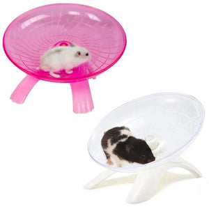 Planet Gates Pet Hamster Running Wheel Mute Flying Saucer Steel Axle Wheel Running Disc Toys Cage Small Animal Hamster Accessories