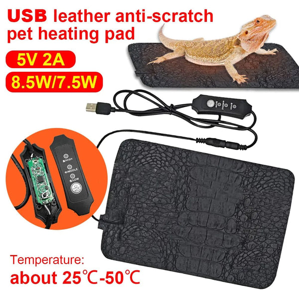 Planet Gates Pet Heating Pad Terrarium Reptiles Heat Mat USB Electric Blanket Heater Warm Pad Adjustable Temperature Controller Incubator Mat