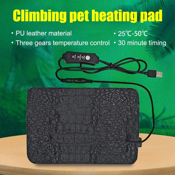 Planet Gates Pet Heating Pad Terrarium Reptiles Heat Mat USB Electric Blanket Heater Warm Pad Adjustable Temperature Controller Incubator Mat