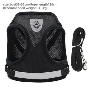 Planet Gates Pet Leash Undershirt Type Harness Breathable Reflective Adjustable Chest Harness Outdoor Dog Carrying Supplies