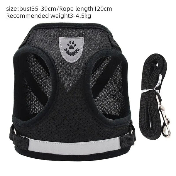 Planet Gates Pet Leash Undershirt Type Harness Breathable Reflective Adjustable Chest Harness Outdoor Dog Carrying Supplies