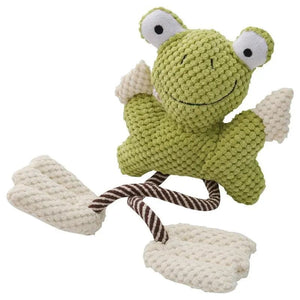 Planet Gates Pet Plush Toy Cat Dog Interactive Teething Toys Cute Animal Style Bite Resistant Squeaky Teeth Cleaning Chew Toy Pet Supplies