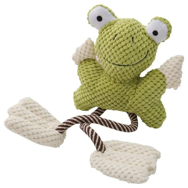 Planet Gates Pet Plush Toy Cat Dog Interactive Teething Toys Cute Animal Style Bite Resistant Squeaky Teeth Cleaning Chew Toy Pet Supplies