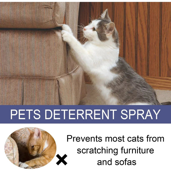 Planet Gates Pet Scratch Deterrent Spray Cat Anti Scratch Furniture Sofa Protector Natural Plant Extracts Safe Pet Stop Scratching Spray 50ml