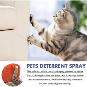 Planet Gates Pet Scratch Deterrent Spray Cat Anti Scratch Furniture Sofa Protector Natural Plant Extracts Safe Pet Stop Scratching Spray 50ml