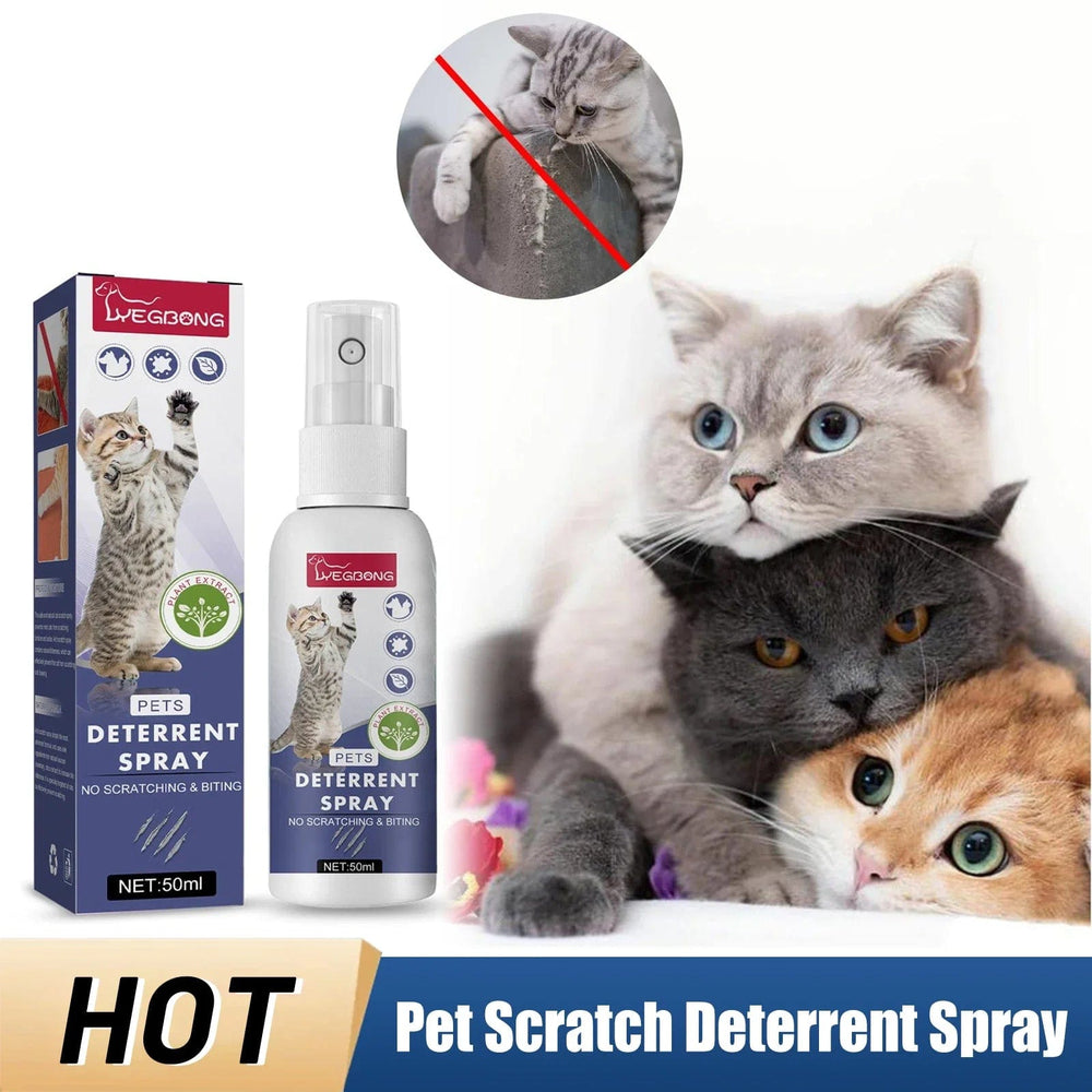 Planet Gates Pet Scratch Deterrent Spray Cat Anti Scratch Furniture Sofa Protector Natural Plant Extracts Safe Pet Stop Scratching Spray 50ml