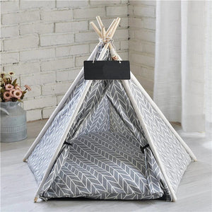 Planet Gates Pet Tent House Dog Bed Portable Removable Washable Teepee Puppy Cat Indoor Outdoor Kennels Cave with Cushion and Blackboard