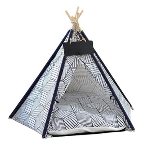 Planet Gates Pet Tent House Dog Bed Portable Removable Washable Teepee Puppy Cat Indoor Outdoor Kennels Cave with Cushion and Blackboard