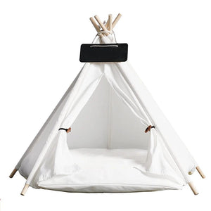 Planet Gates Pet Tent House Dog Bed Portable Removable Washable Teepee Puppy Cat Indoor Outdoor Kennels Cave with Cushion and Blackboard