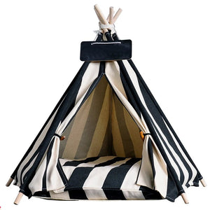 Planet Gates Pet Tent House Dog Bed Portable Removable Washable Teepee Puppy Cat Indoor Outdoor Kennels Cave with Cushion and Blackboard